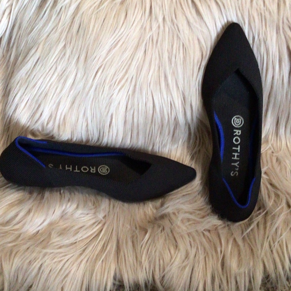 Rothy's Black and Blue Flats